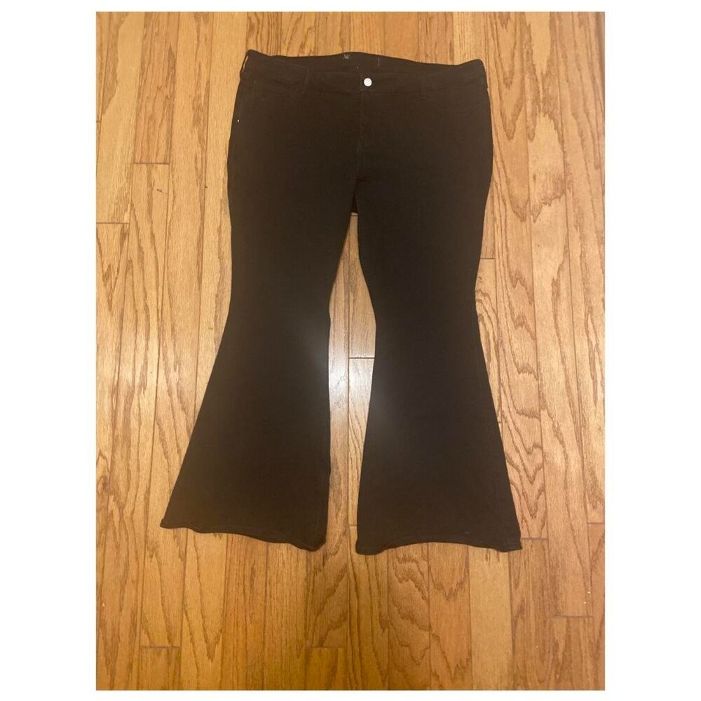 Hlister Black Flared Denim Jeans